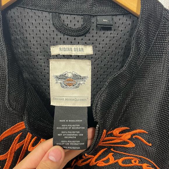 Harley Davidson Motorcycle Riding Gear SZ L Black and Orange - Picture 2 of 3